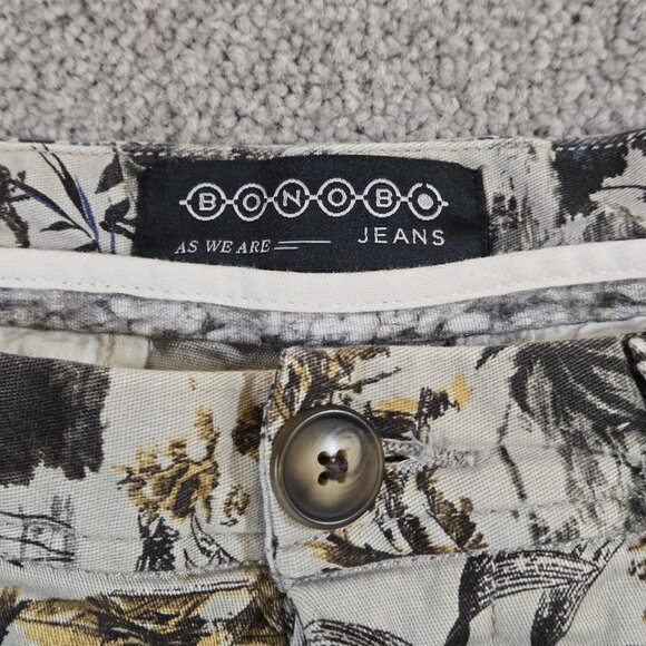 Men's Bonobos Khaki Chino Shorts US 28/ EU 38 Vert Kaki Army Print Vint - Picture 2 of 8